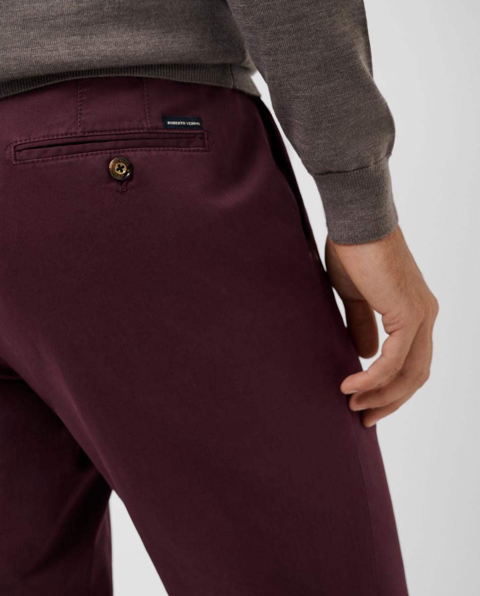 Calças Chino Regular Fit Tingidas Roxo-4