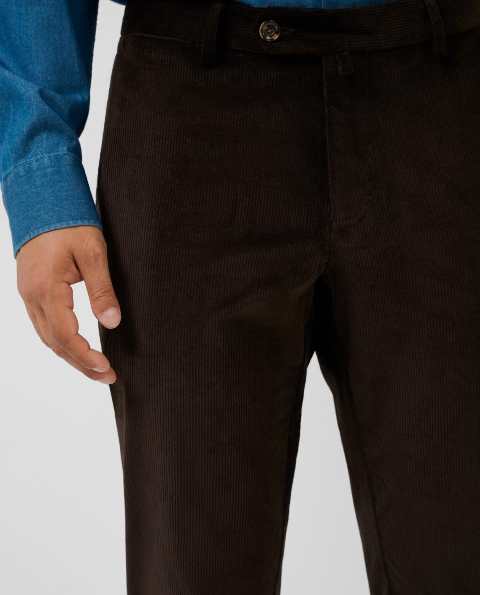 Chino de hombre regular fit de pana - Roberto Verino - Marrón Marrón-4