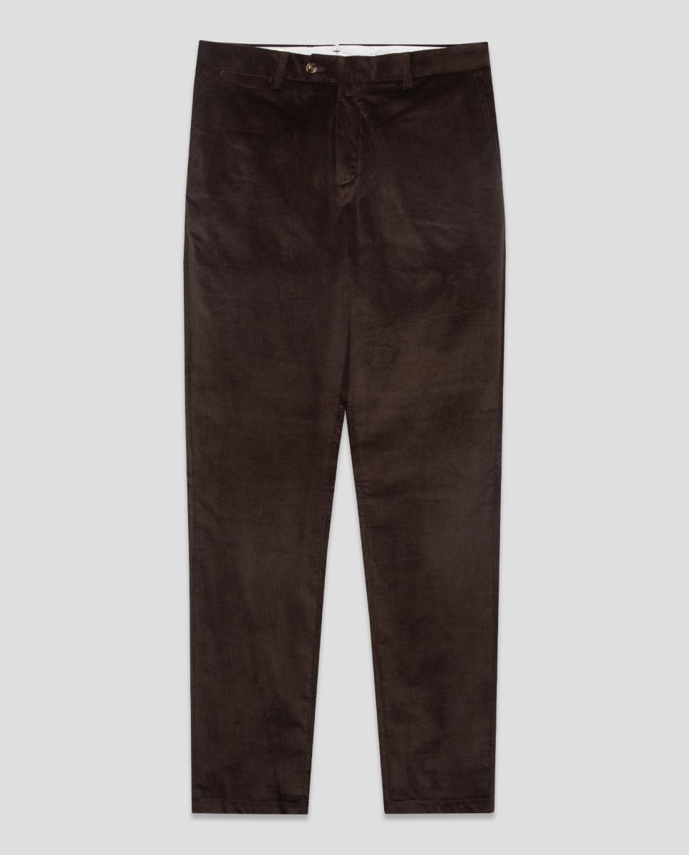 Chino de hombre regular fit de pana - Roberto Verino - Marrón Marrón-6