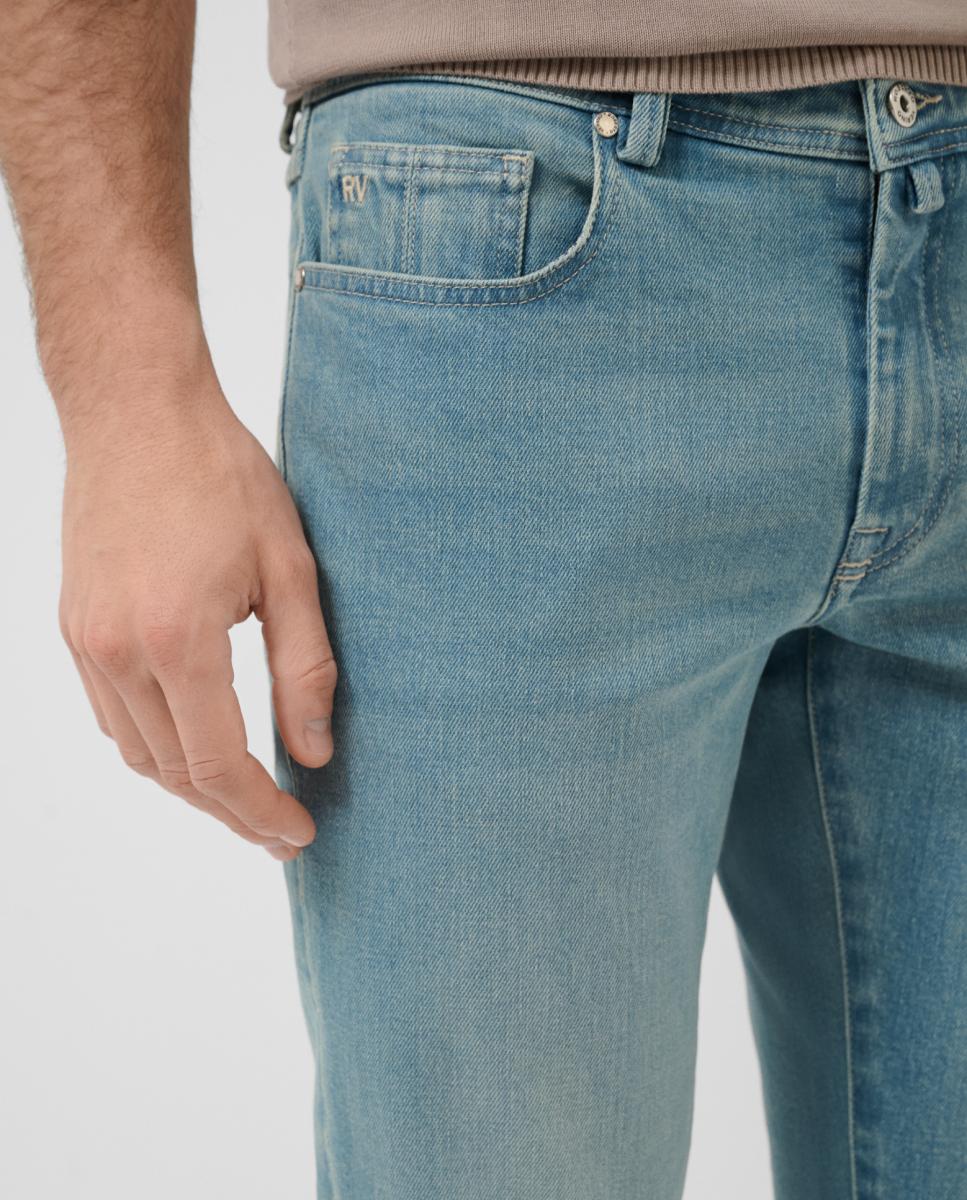 Jeans de Cinco Bolsos Slim Fit Turquesa-4