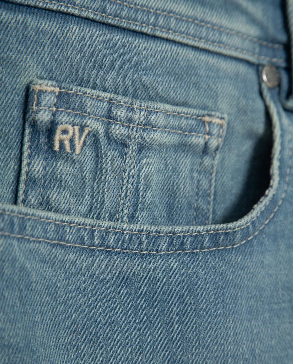 Jeans de Cinco Bolsos Slim Fit Turquesa-6