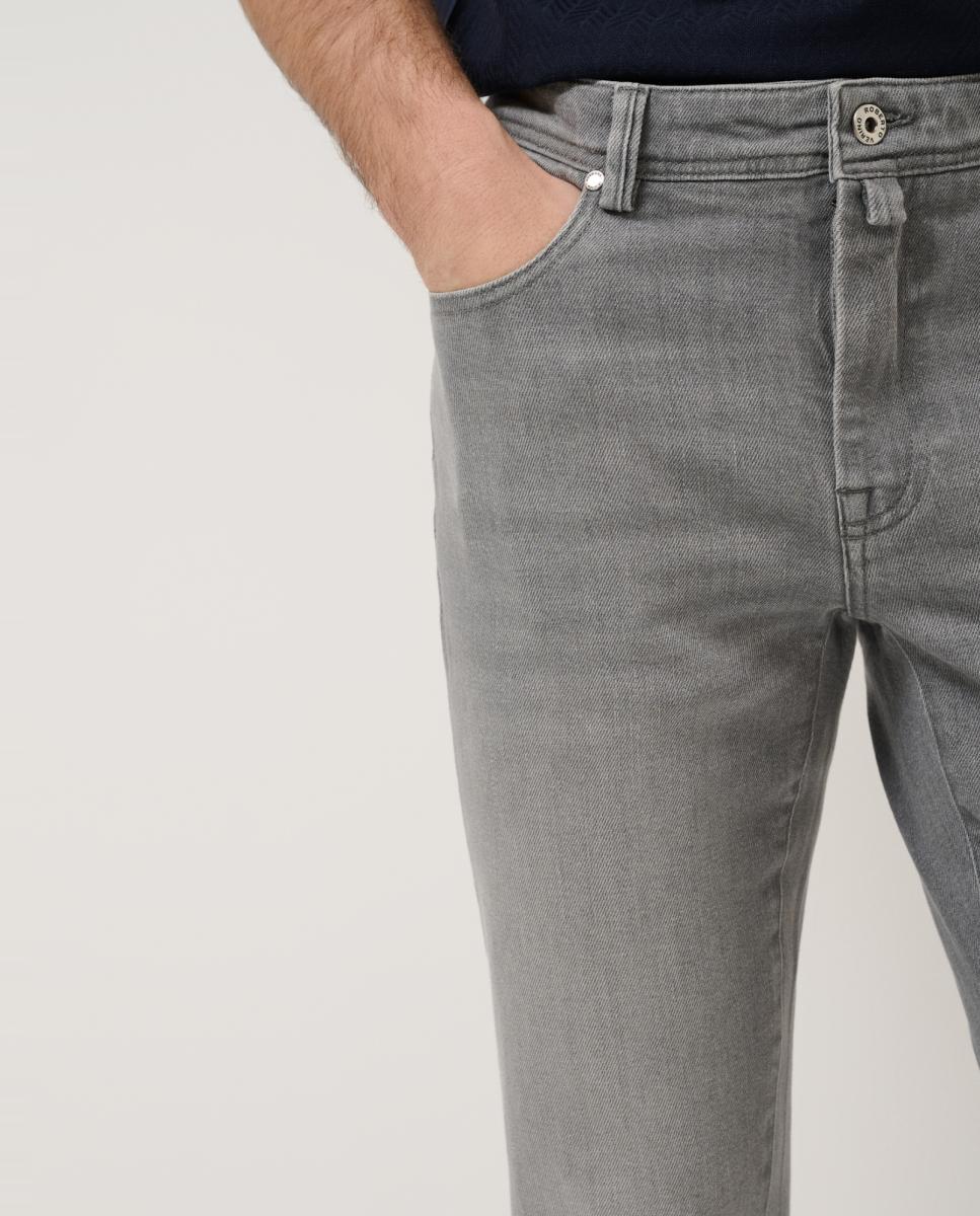 Jeans de Cinco Bolsos Slim Fit Cinzento-claro-4