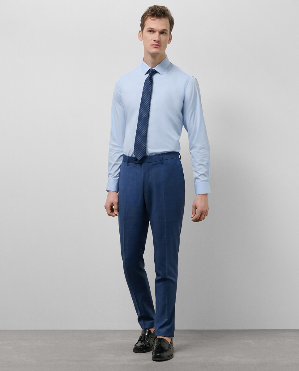 Camisa Formal Slim Fit Lisa Azul-claro-4