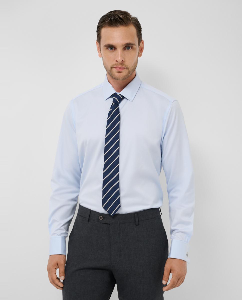 Camisa vestir de hombre slim fit puño gemelo - Roberto Verino - Azul claro Azul claro-1