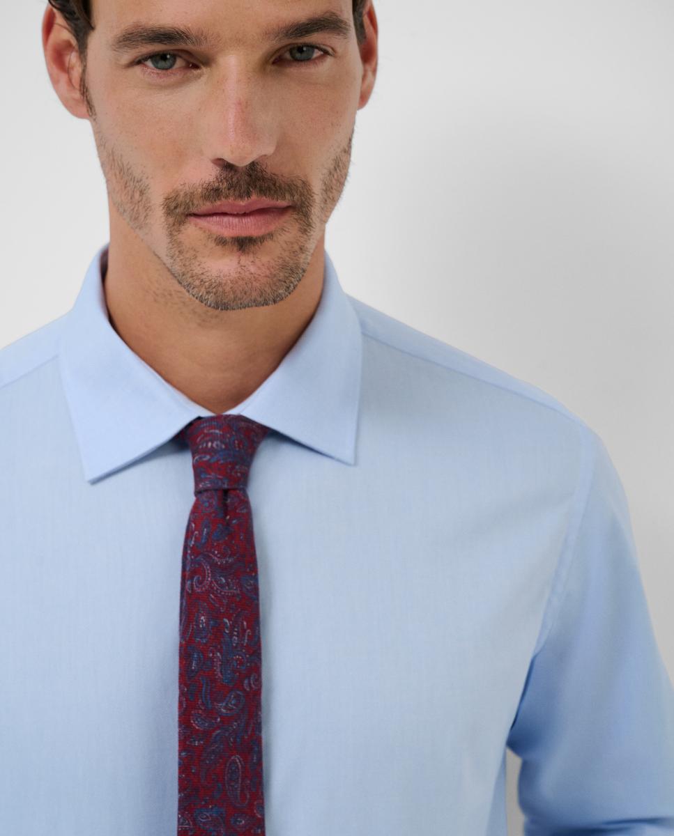 Camisa Clássica Regular Fit com Estrutura Turquesa-3