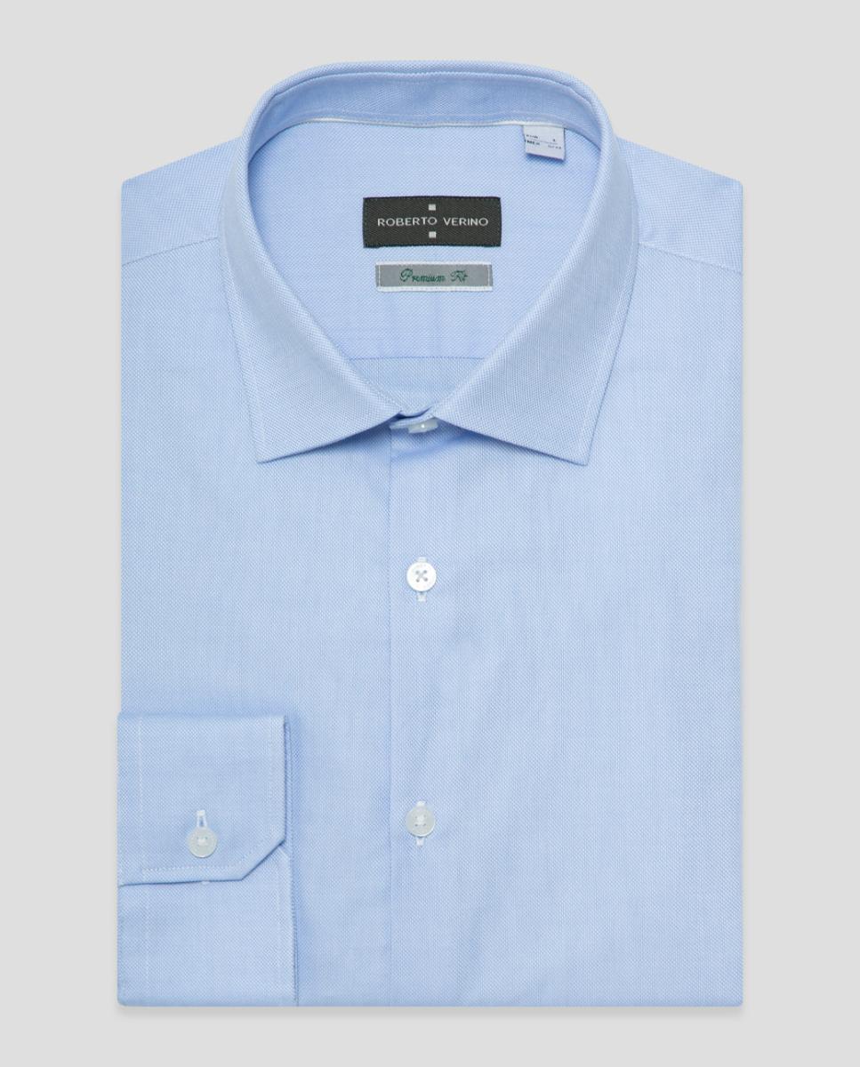 Camisa Clássica Regular Fit com Estrutura Turquesa-4