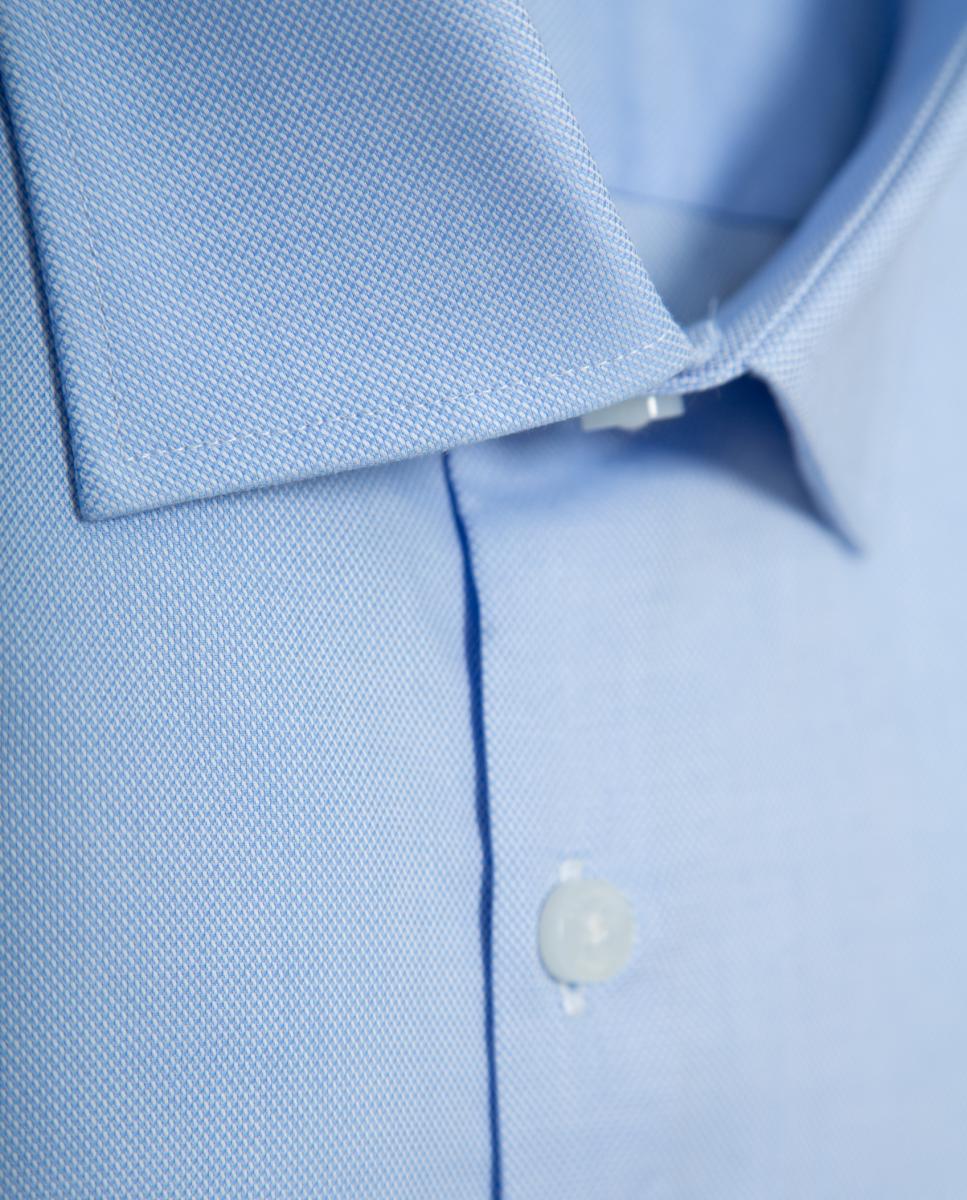 Camisa Clássica Regular Fit com Estrutura Turquesa-5