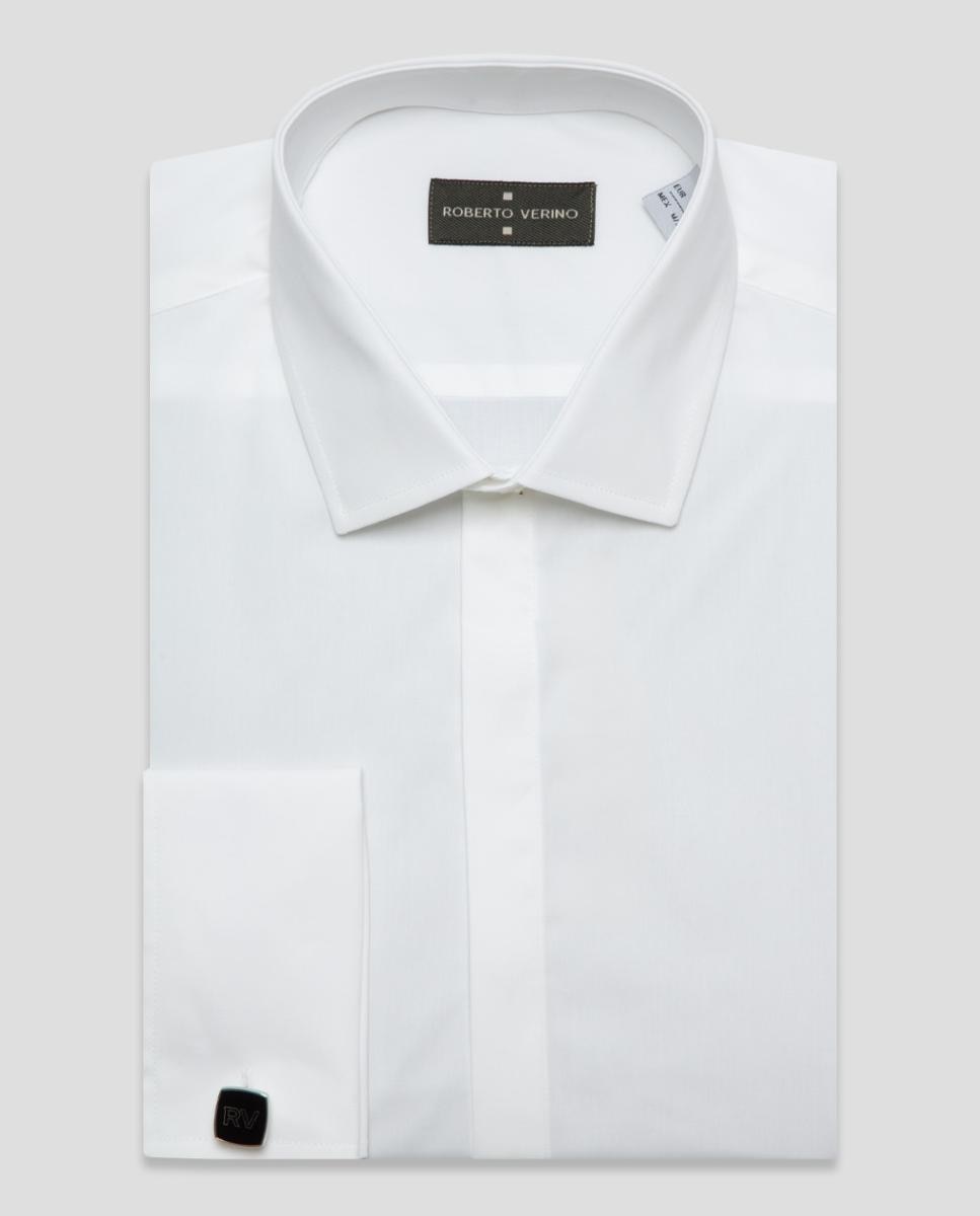 Camisa Formal Slim Fit com Botões de Punho Branco-4