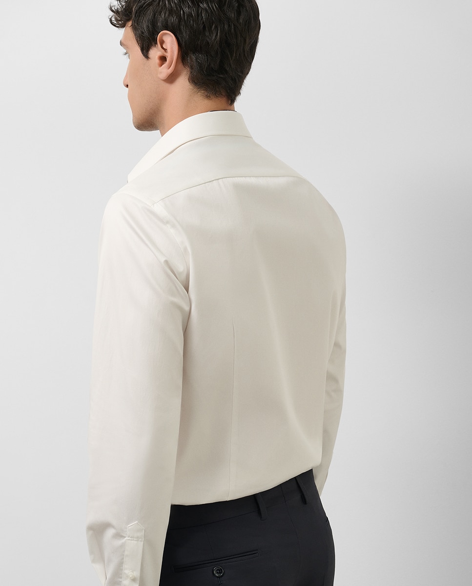 Camisa Formal Slim Fit com Estrutura de Diamante Branco-5