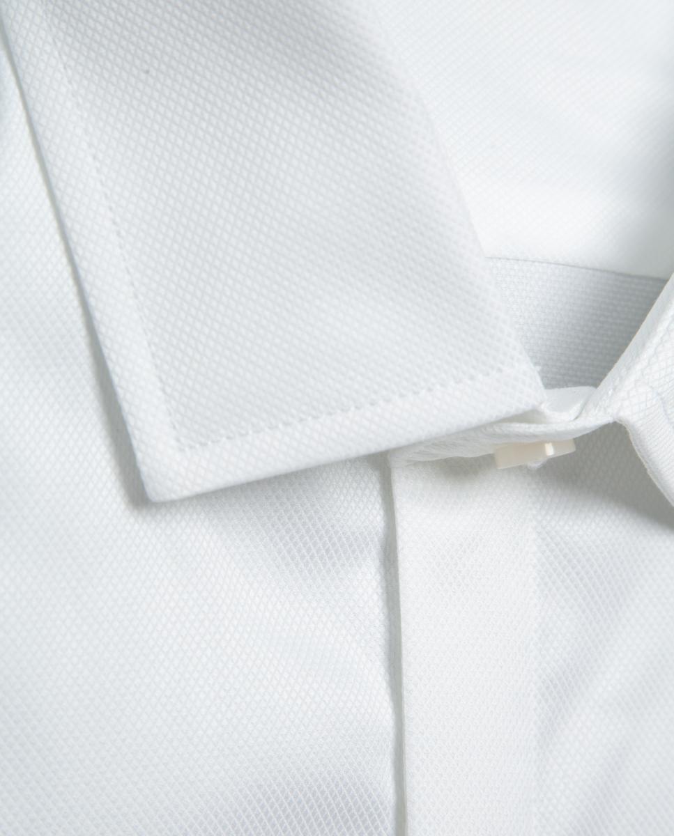 Camisa vestir de hombre slim fit estructura diamante puño gemelo - Roberto Verino - Blanco Blanco-4