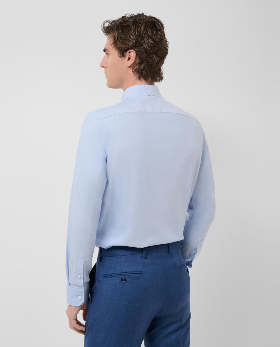 Camisa Formal Regular Fit com Micro Estrutura Azul-claro-2