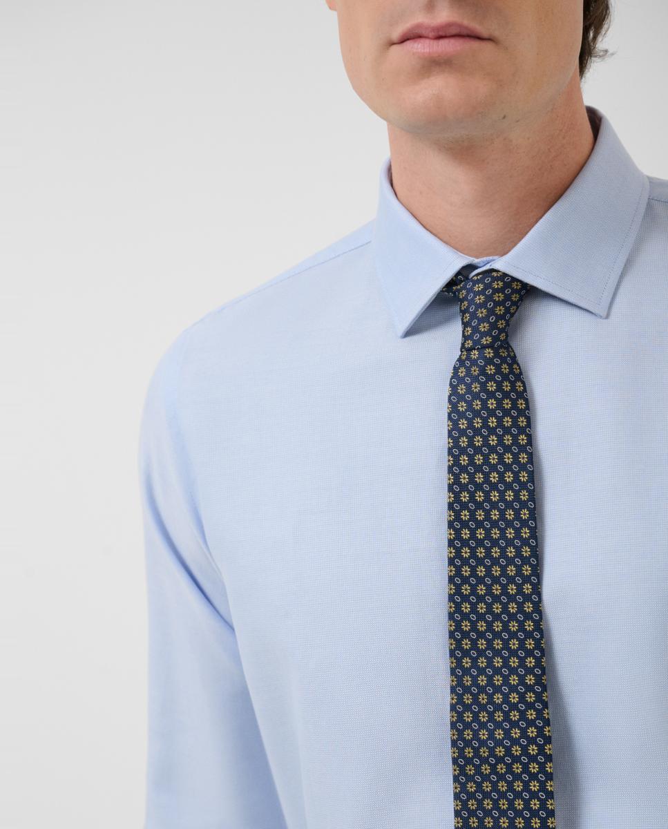 Camisa Formal Regular Fit com Micro Estrutura Azul-claro-3