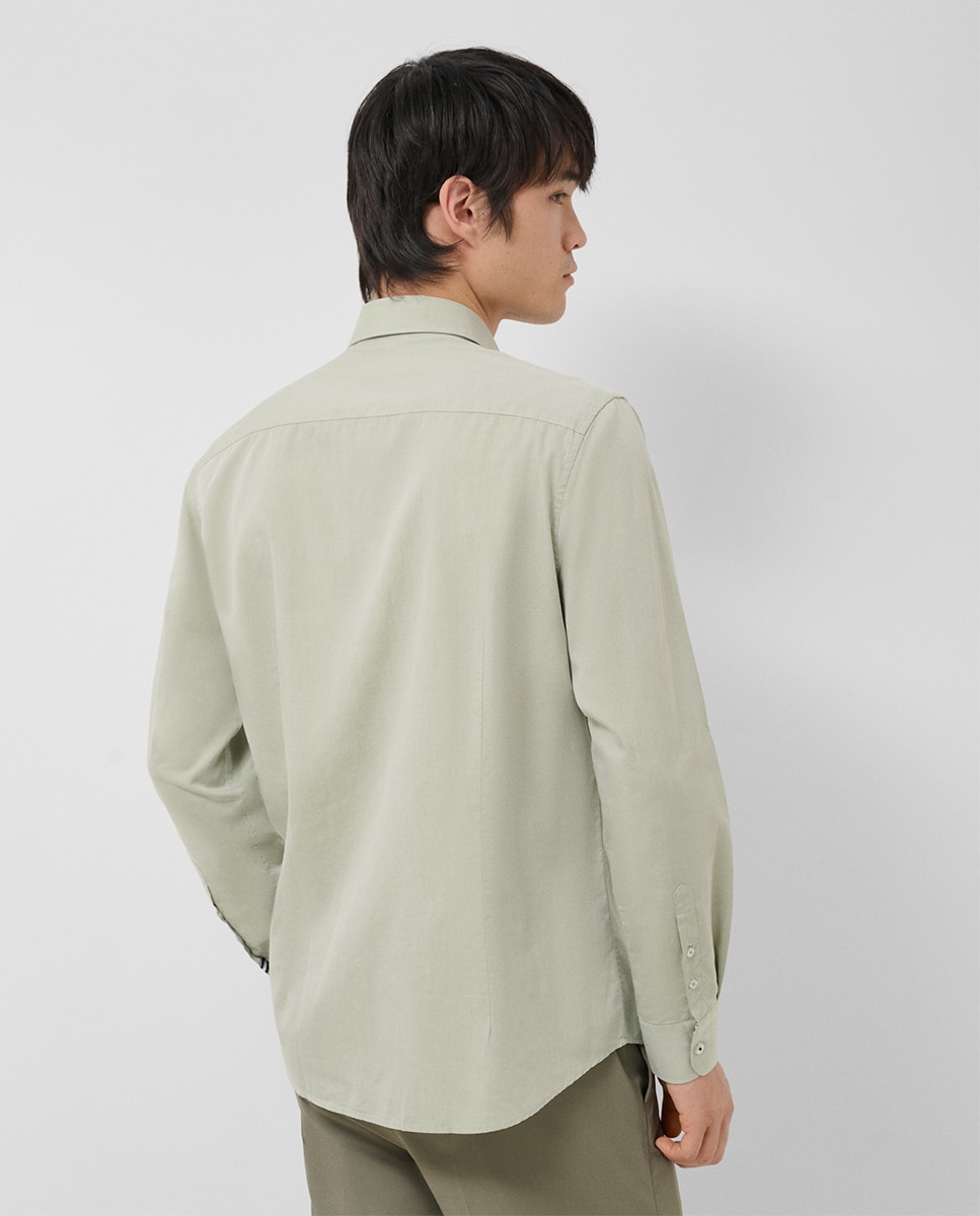 Camisa Casual Regular Fit Oxford Caqui-2