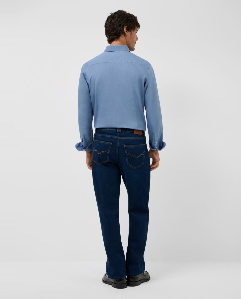 Camisa Casual Regular Fit Tingida Azul-2