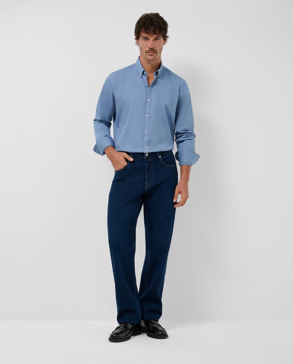 Camisa Casual Regular Fit Tingida Azul-6