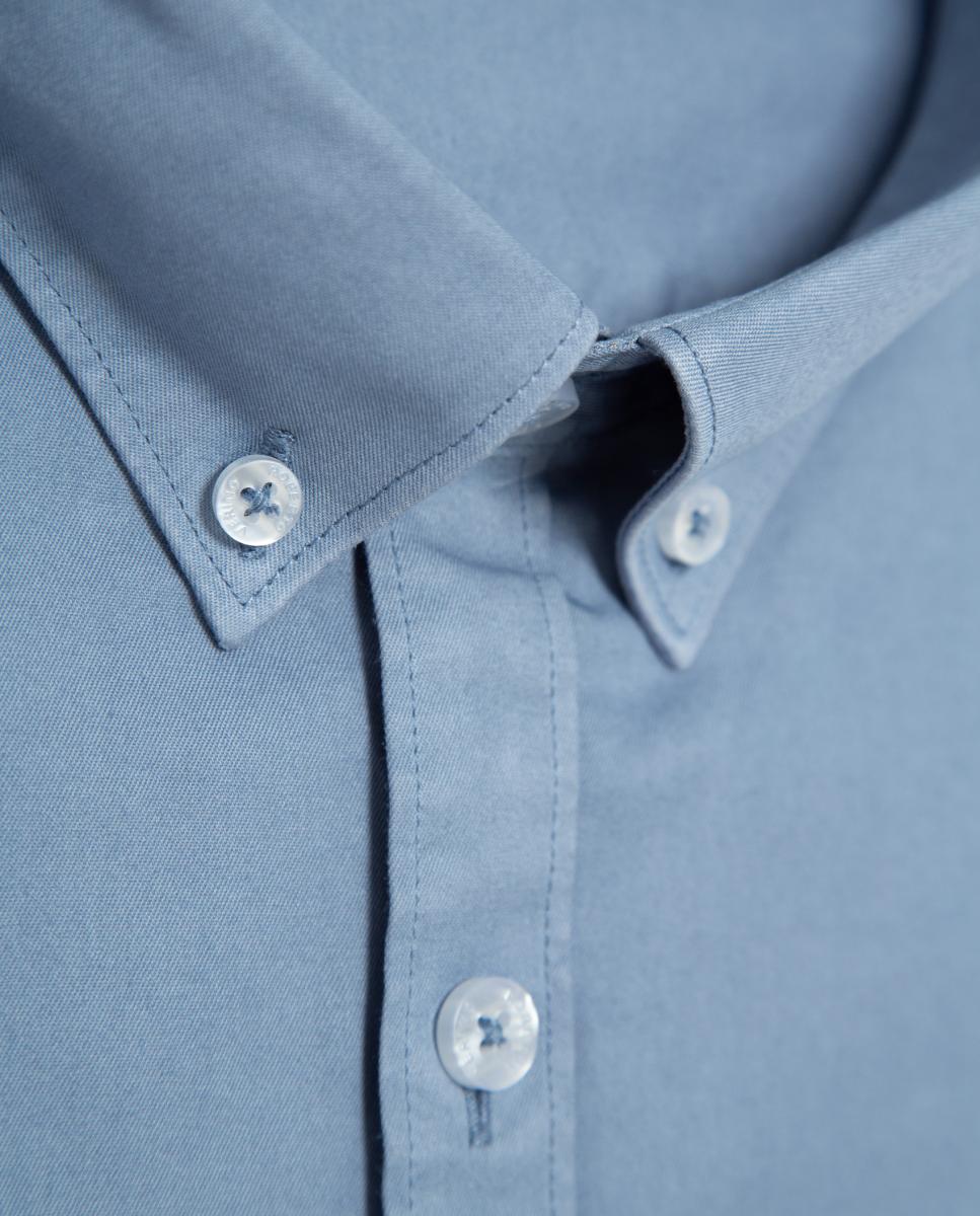Camisa Casual Regular Fit Tingida Azul-5