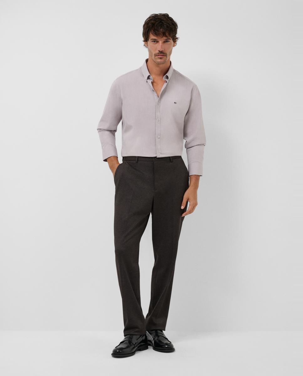 Camisa Casual Regular Fit Oxford Roxo-6