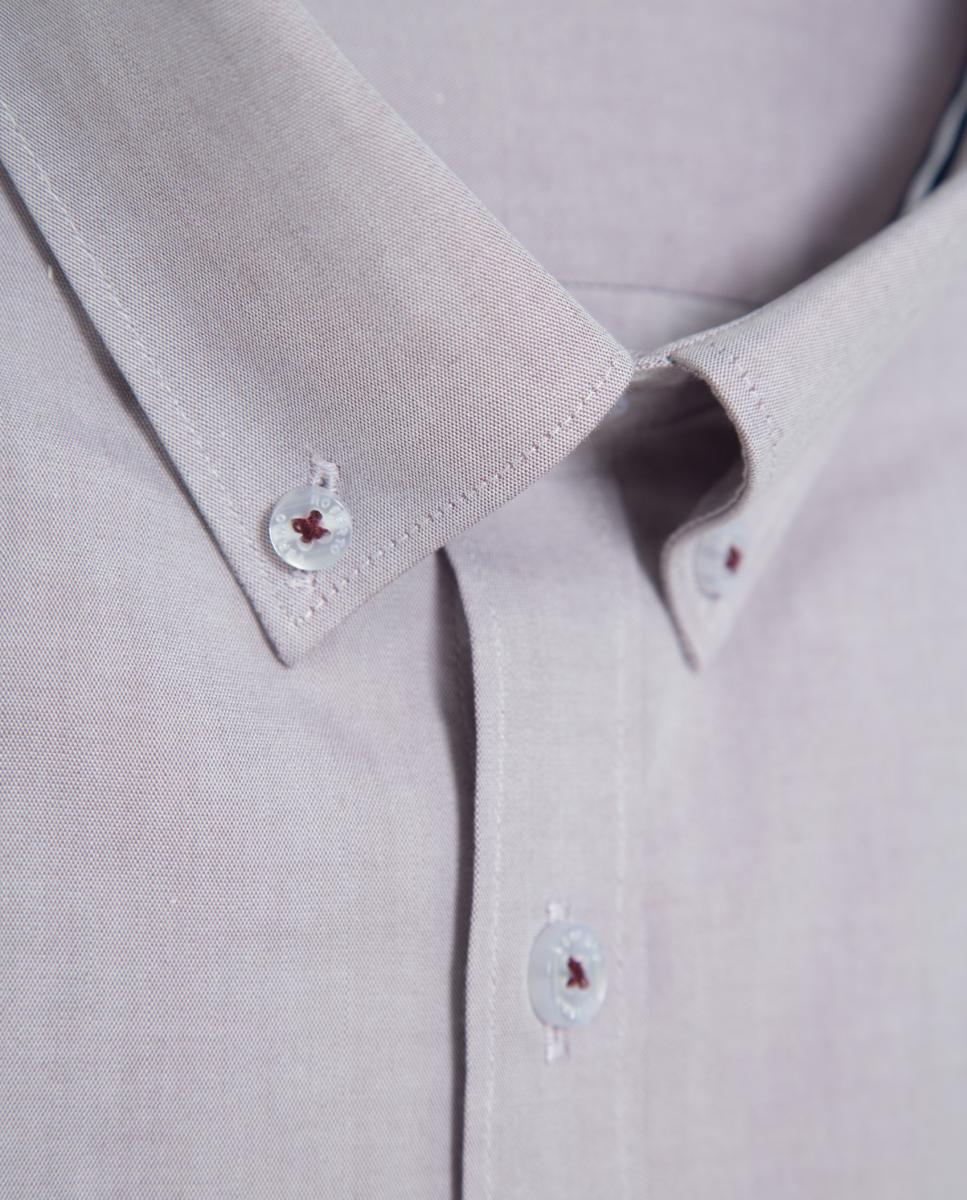 Camisa Casual Regular Fit Oxford Roxo-5