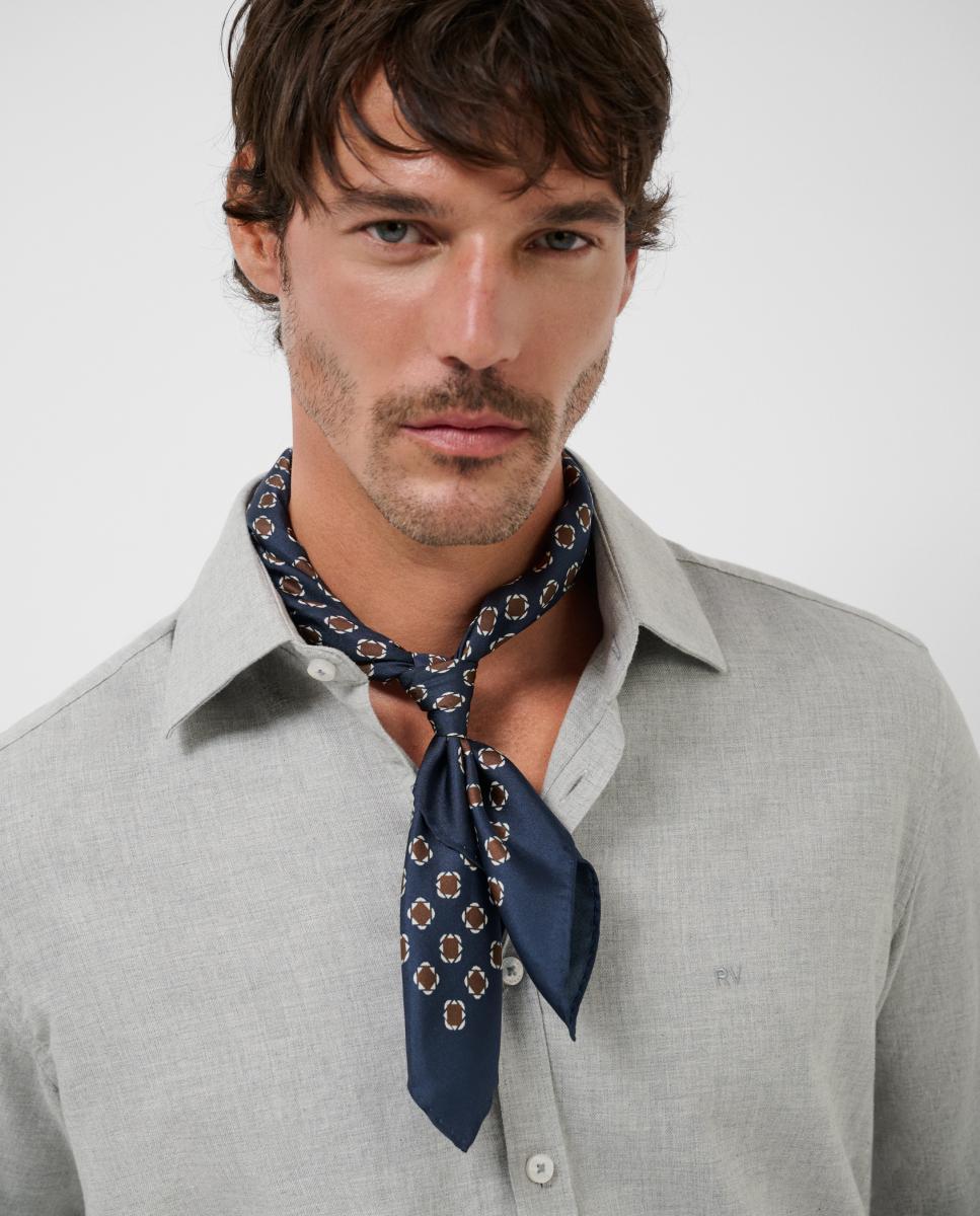 Camisa Casual de Sarja Regular Fit Cinzento-claro-3