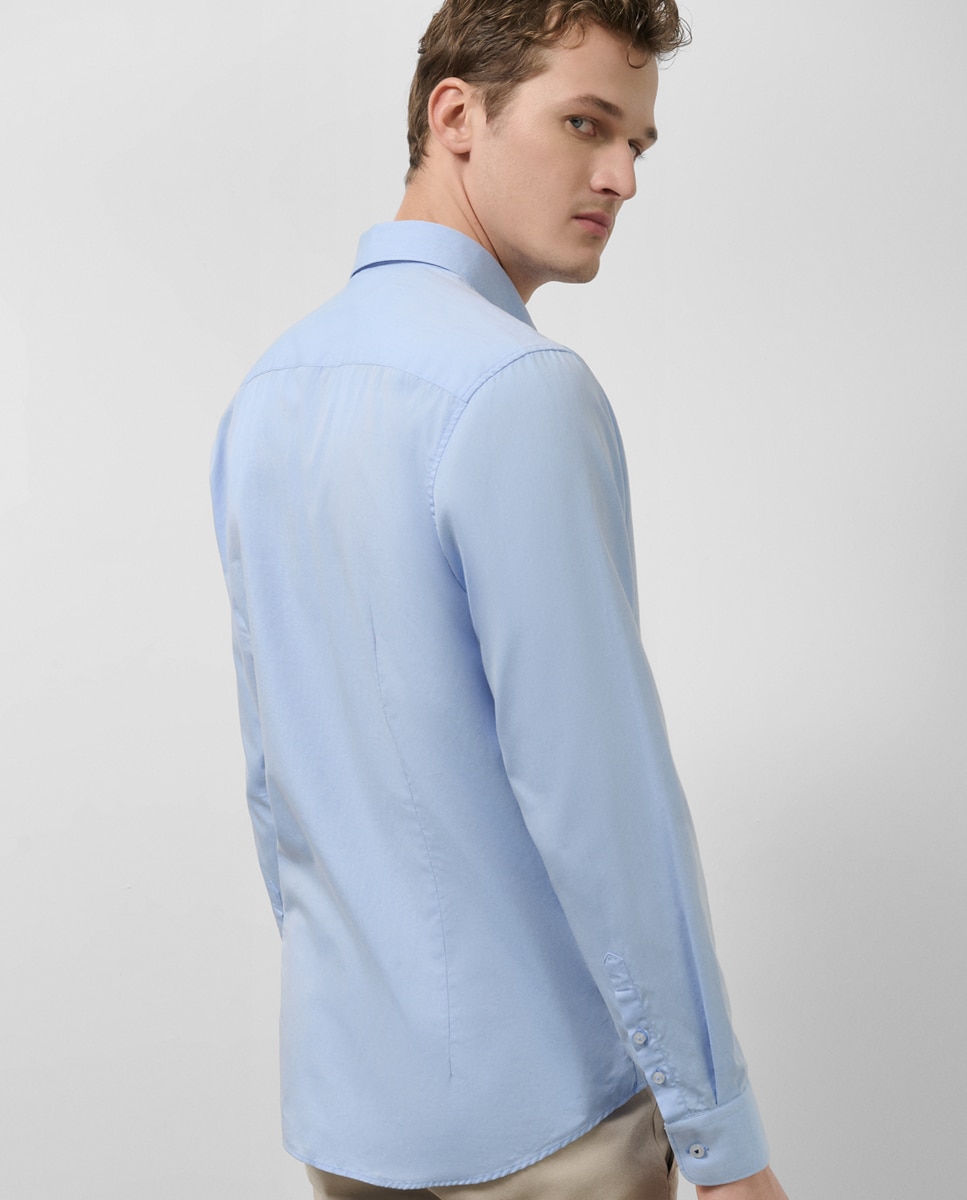 Camisa Casual Regular Fit Oxford Azul-claro-5