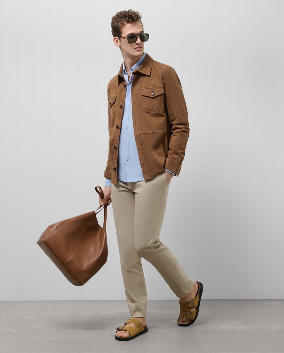 Camisa Casual Regular Fit Oxford Azul-claro-6