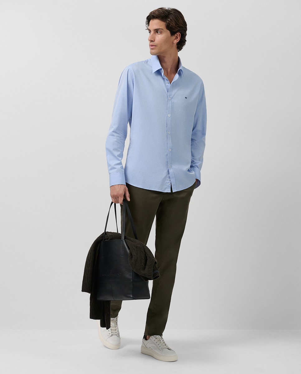 Camisa Casual Regular Fit Oxford Azul-claro-10
