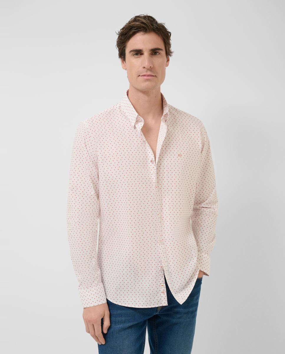 Imagem 0 de Camisa Casual Regular Fit com Estampado Geométrico