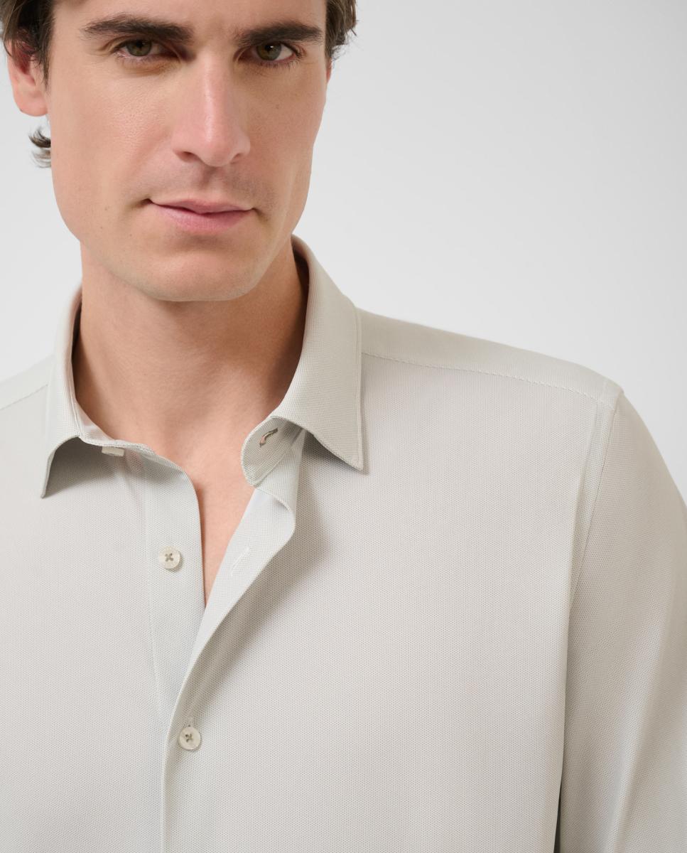 Camisa Casual Regular Fit com Estampado Geométrico Verde-claro-3