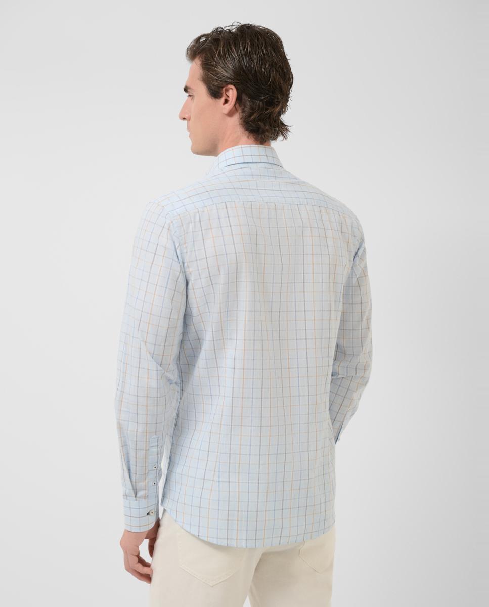 Camisa Casual Regular Fit aos Quadrados Azul-claro-2