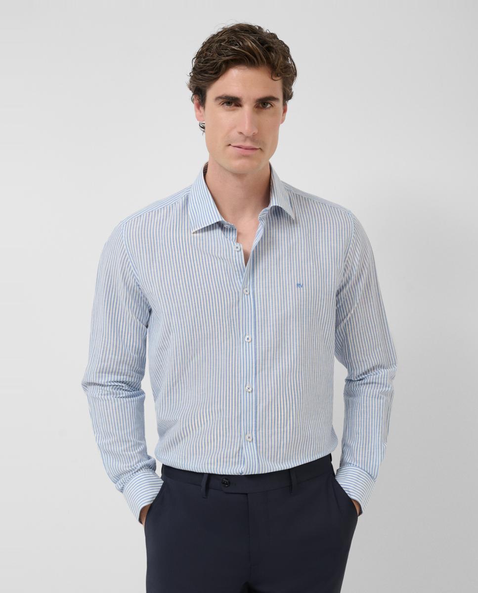 Imagem 0 de Camisa Casual Slim Fit às Riscas