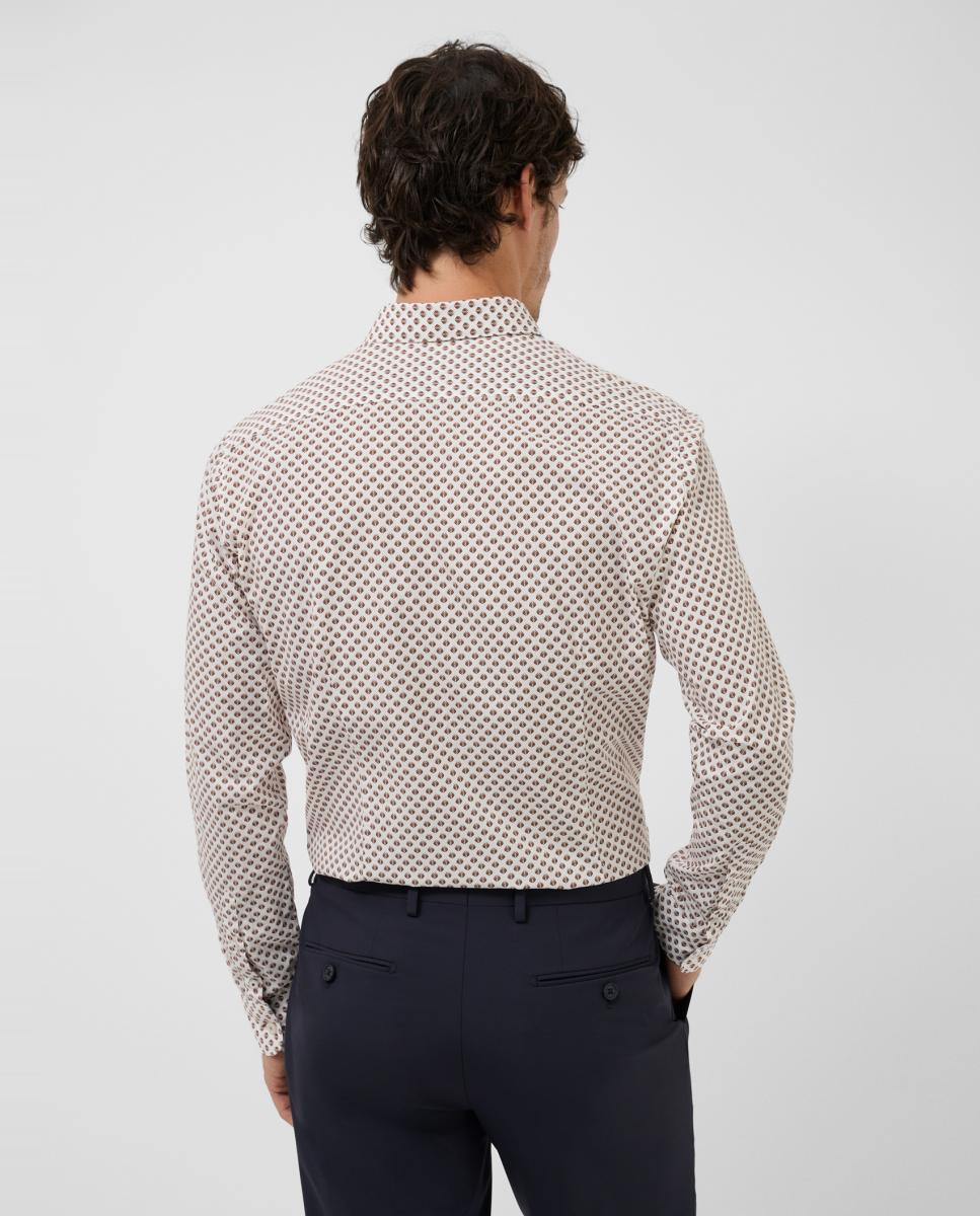 Camisa Casual Regular Fit com Estampado Geométrico Castanho-claro-2
