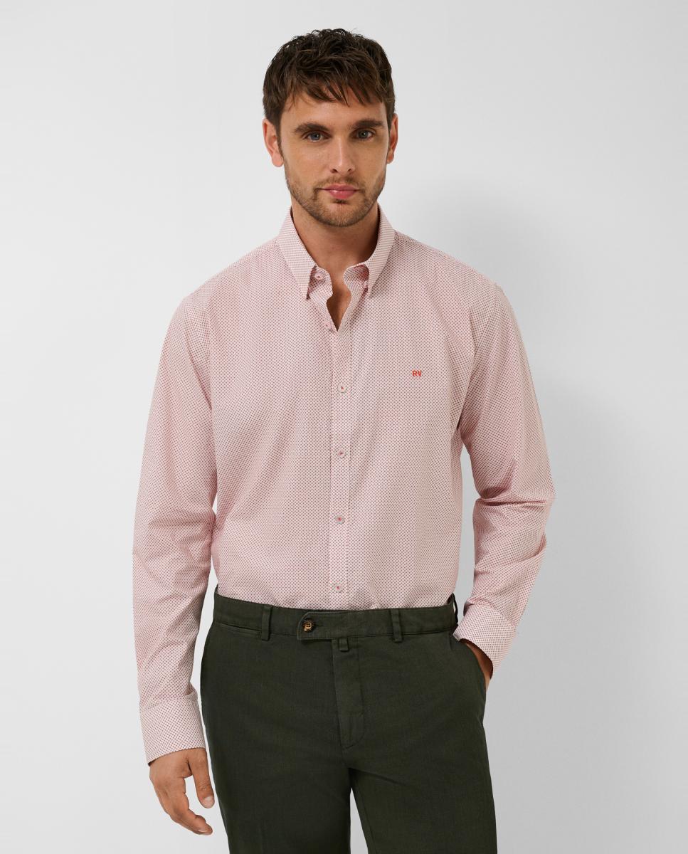Imagen 1 de Camisa sport de hombre regular fit estampado geométrico Rojo