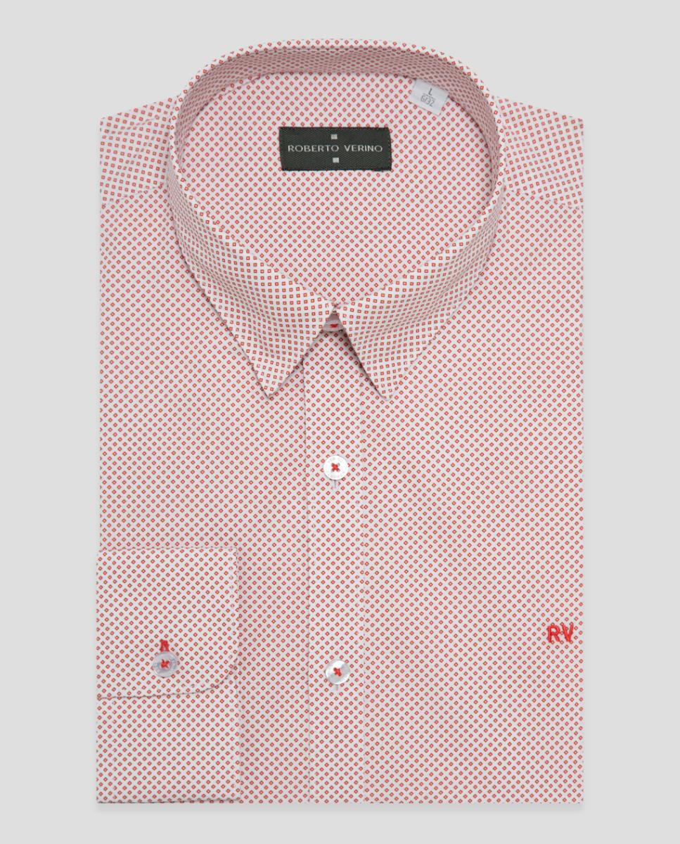 Imagen 4 de Camisa sport de hombre regular fit estampado geométrico - Roberto Verino - Rojo Rojo