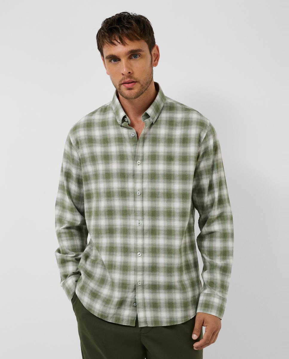 Camisa sport de hombre regular fit cuadros - Roberto Verino - Verde Verde-1