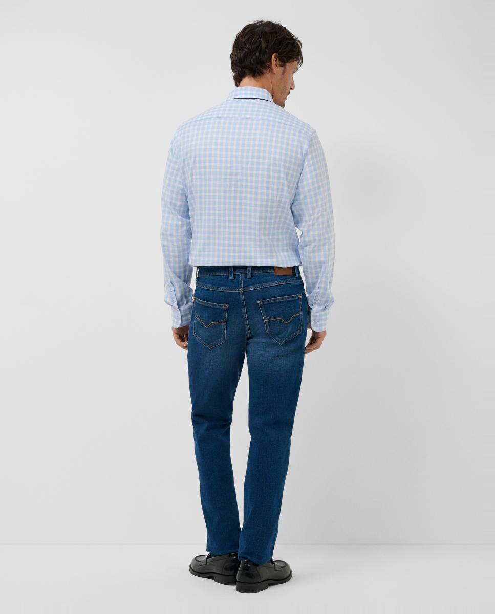 Camisa Casual Regular Fit aos Quadrados Azul-claro-2