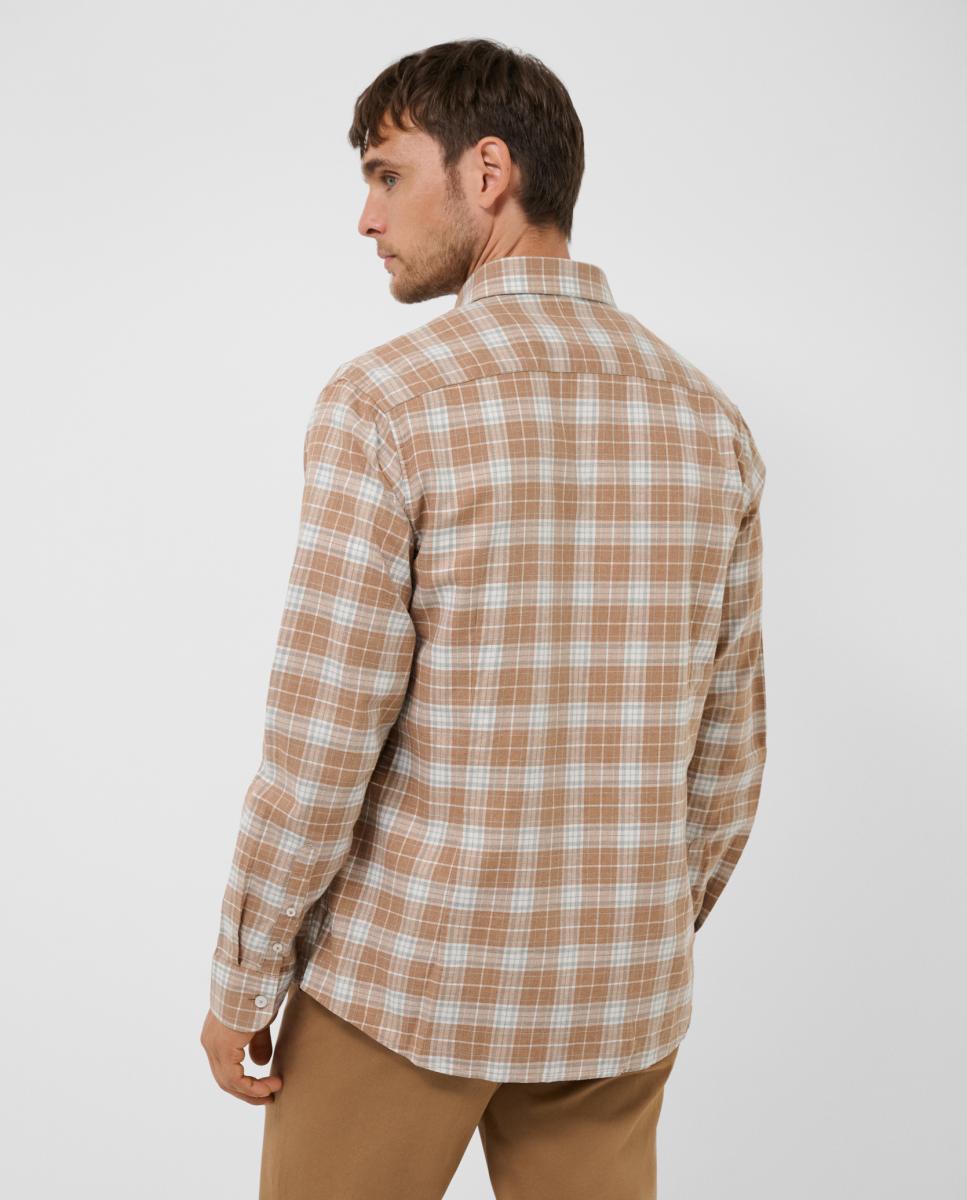 Camisa sport de hombre regular fit cuadros - Roberto Verino - Camel Camel-2