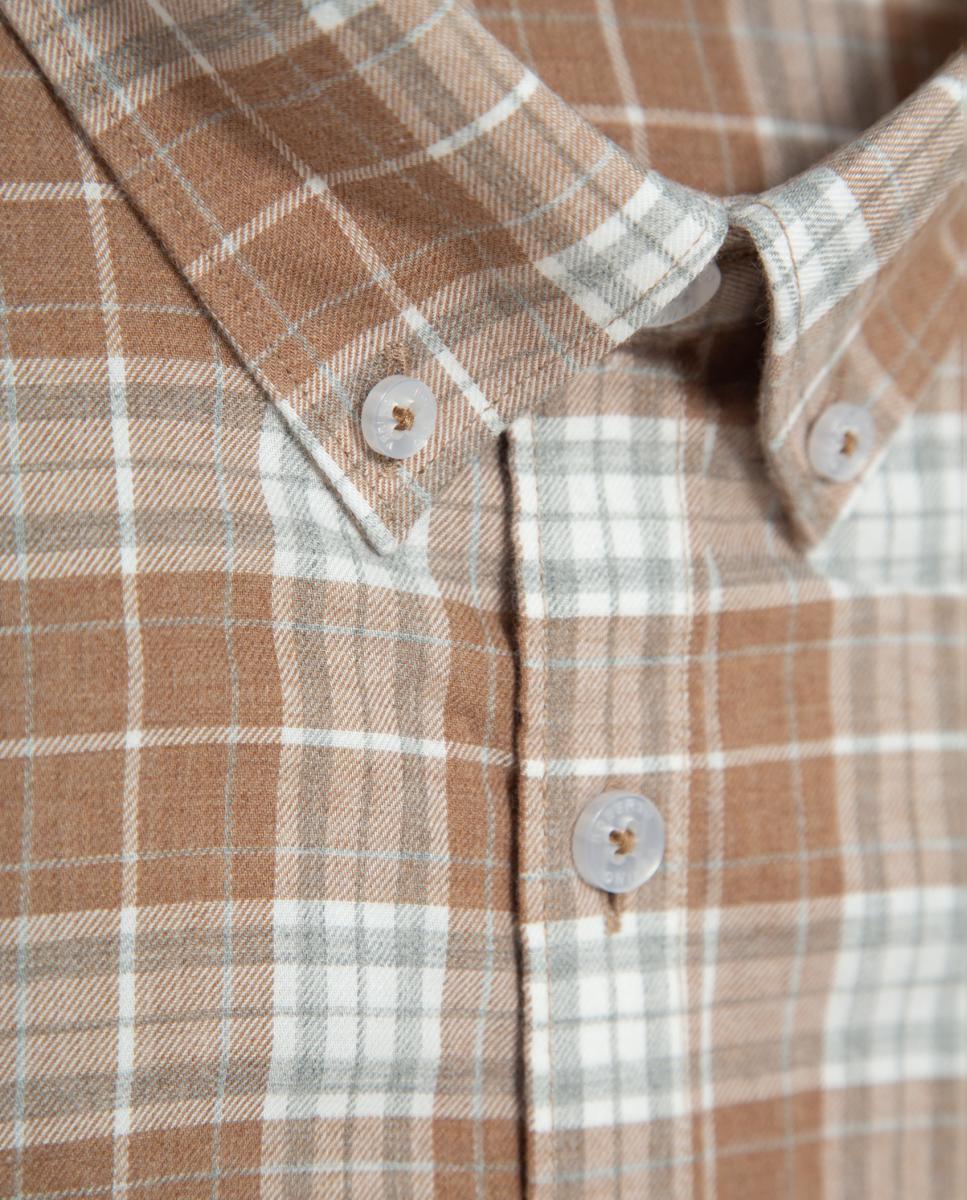 Camisa sport de hombre regular fit cuadros - Roberto Verino - Camel Camel-5