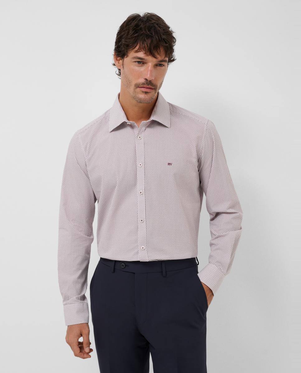 Imagem 0 de Camisa Casual Regular Fit com Estampado Geométrico