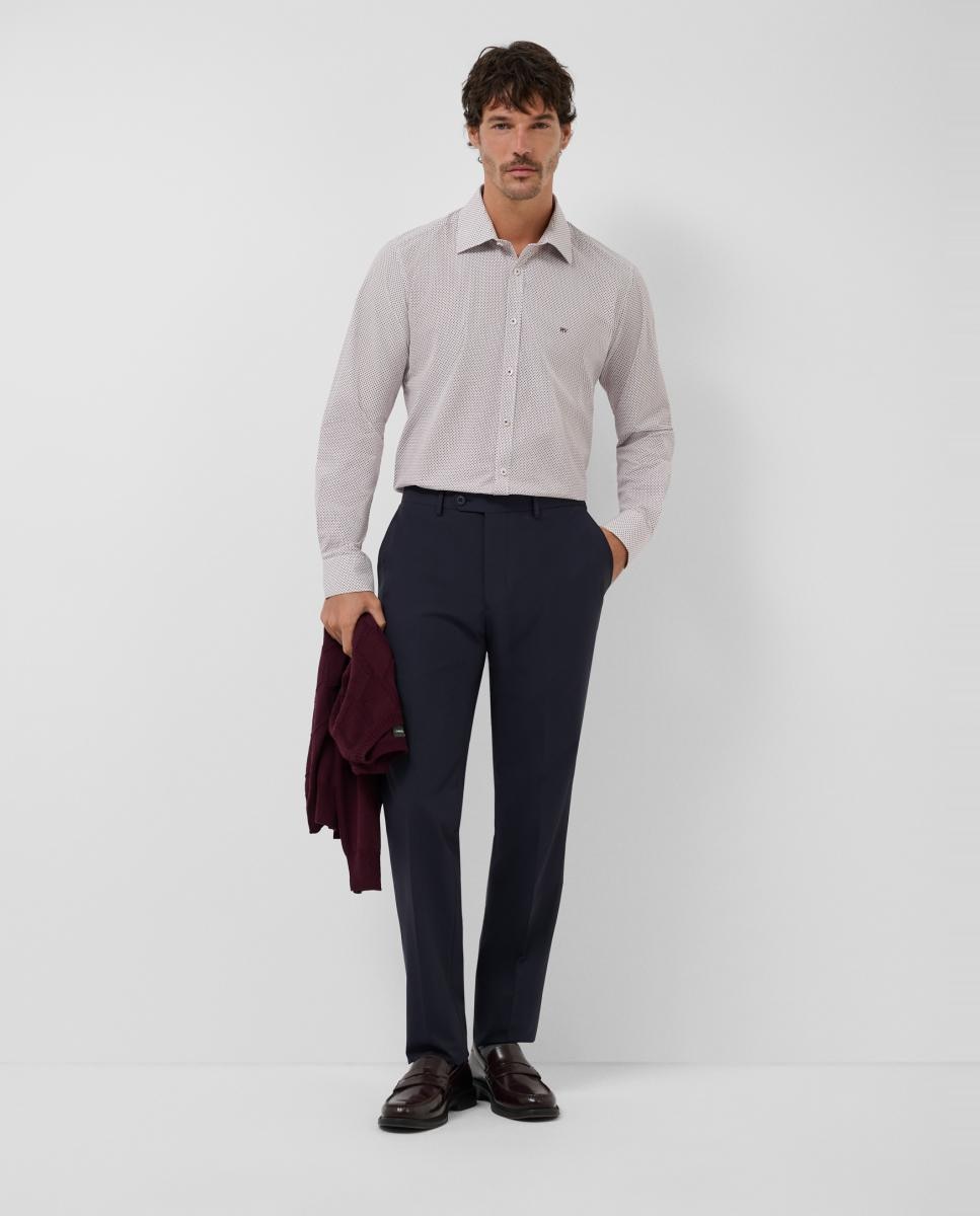 Camisa Casual Regular Fit com Estampado Geométrico Roxo-6