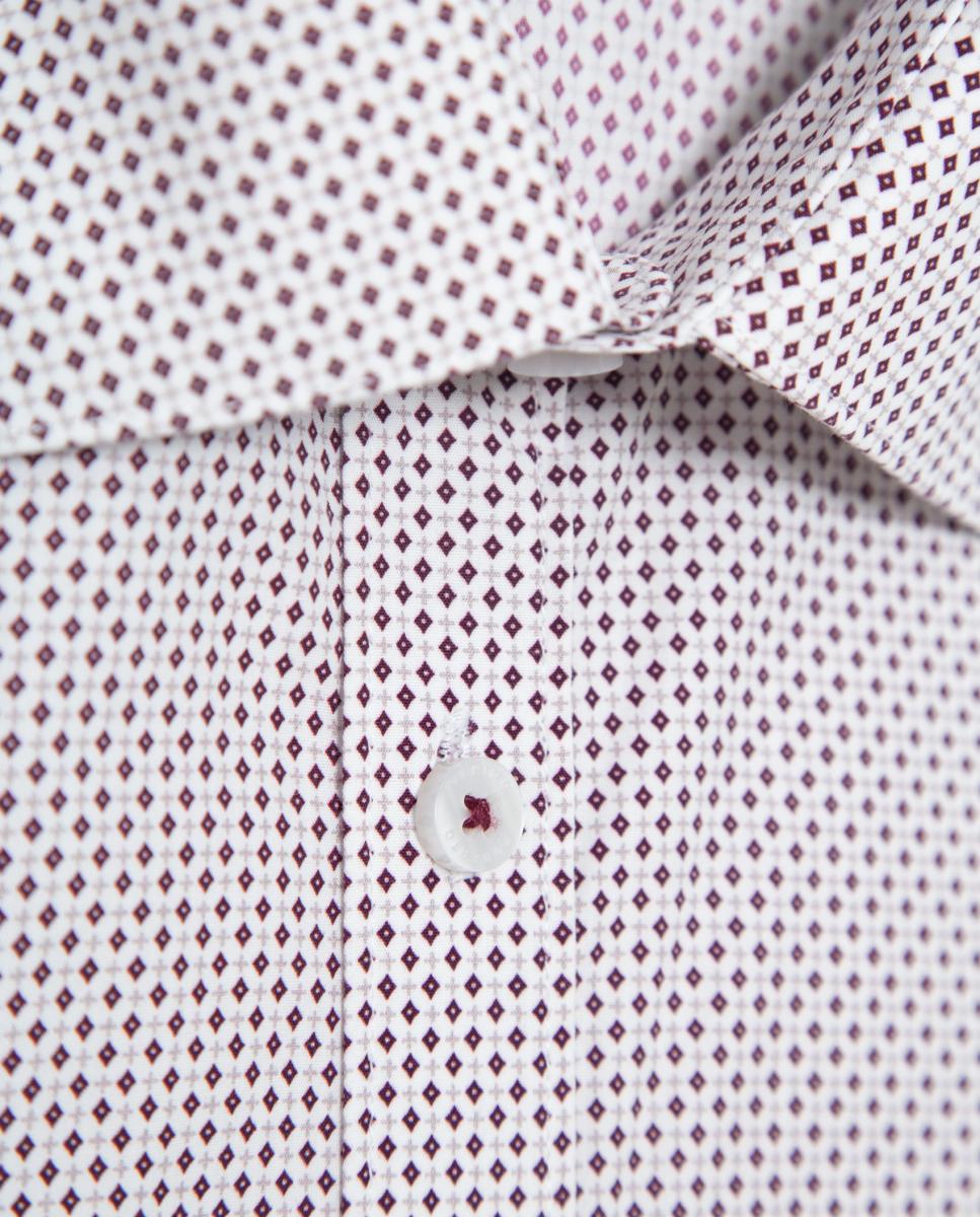 Camisa Casual Regular Fit com Estampado Geométrico Roxo-5