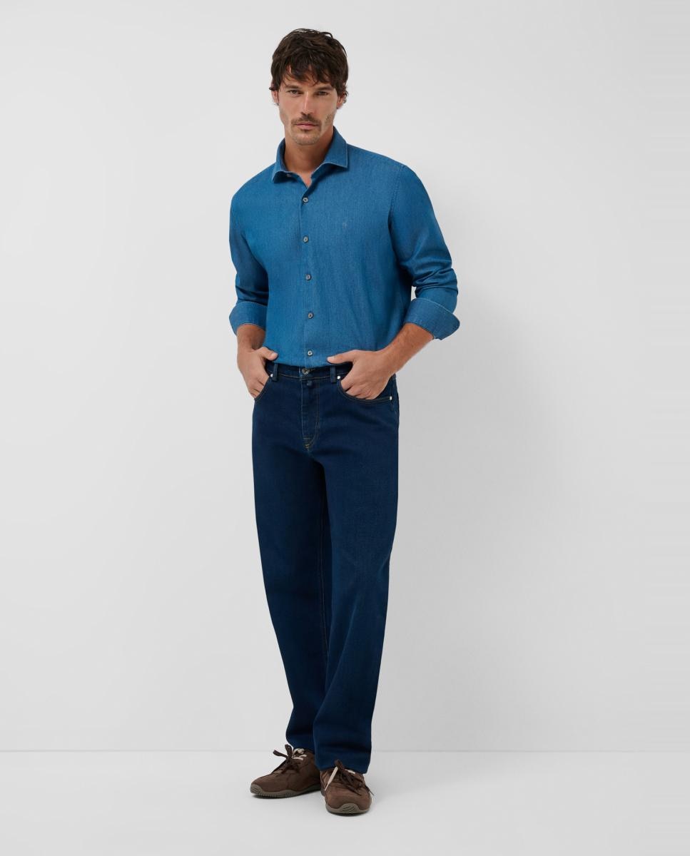 Camisa Casual Regular Fit de Ganga Azul-índigo-6