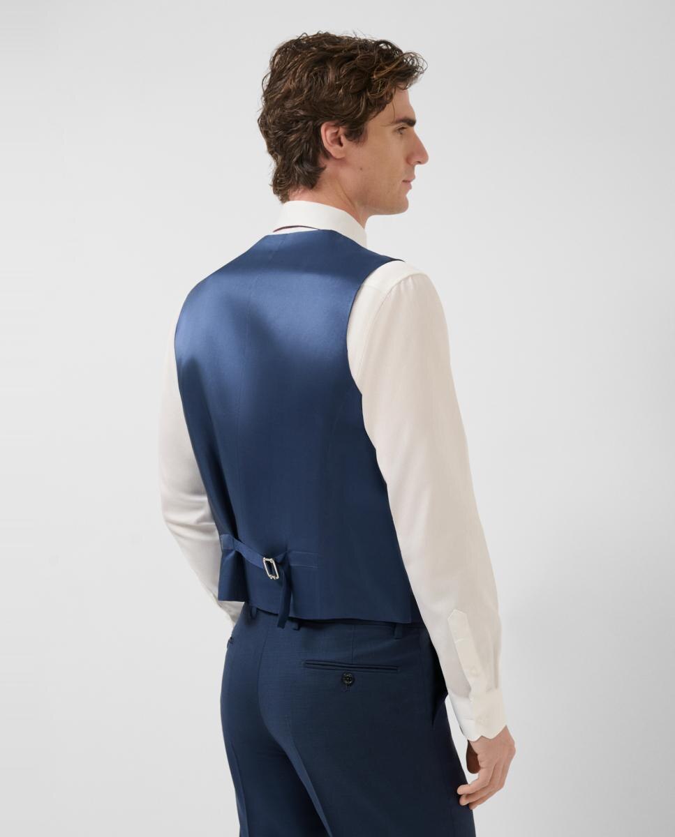Colete Formal com Falso Liso Azul-marinho-2
