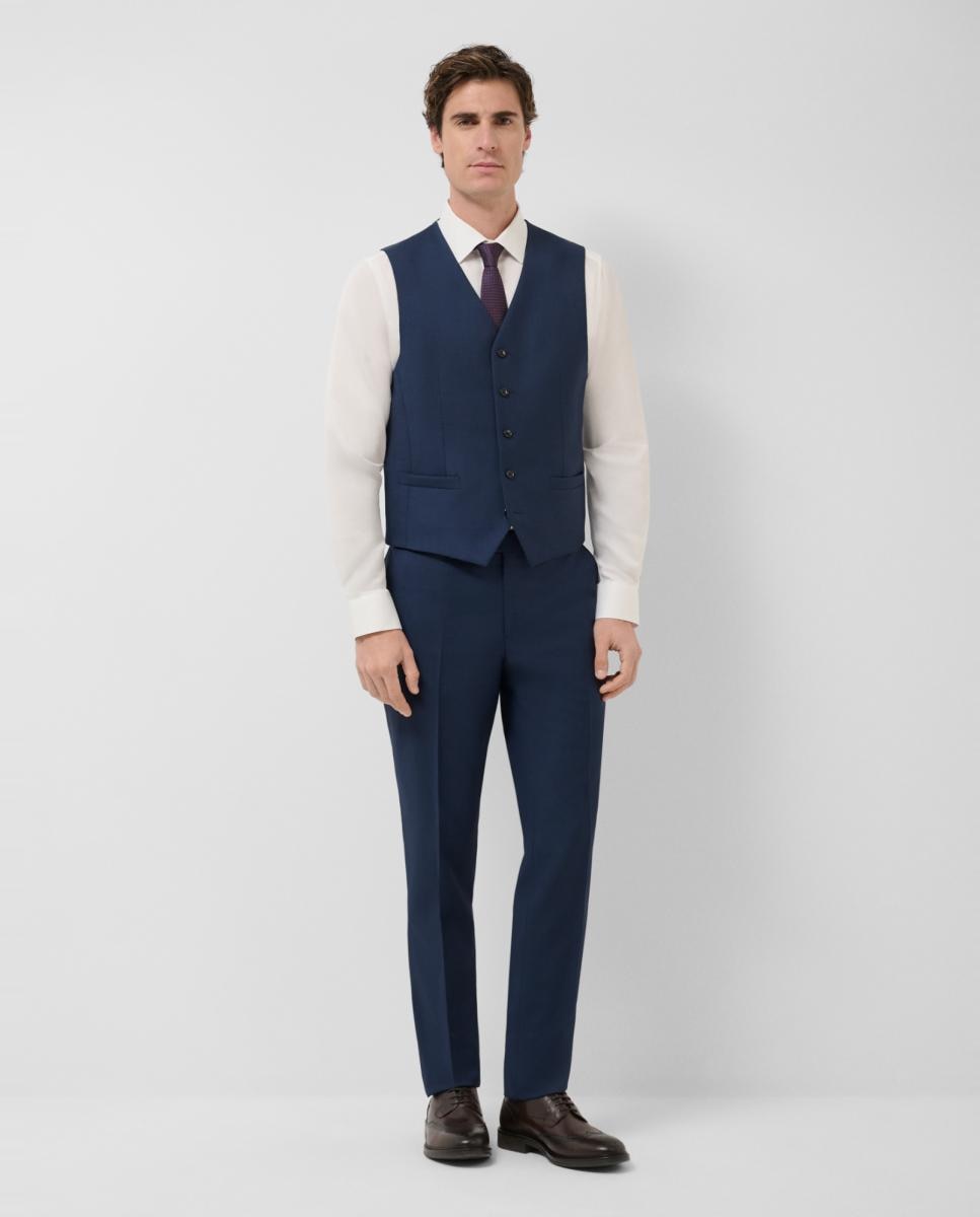 Colete Formal com Falso Liso Azul-marinho-7