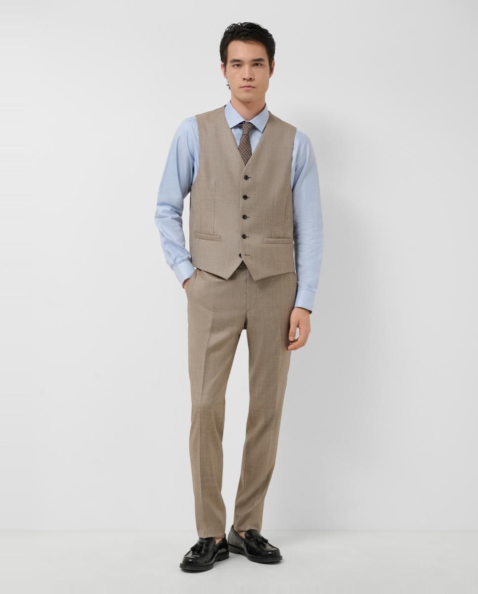 Colete Formal com Falso Liso Castanho-claro-7