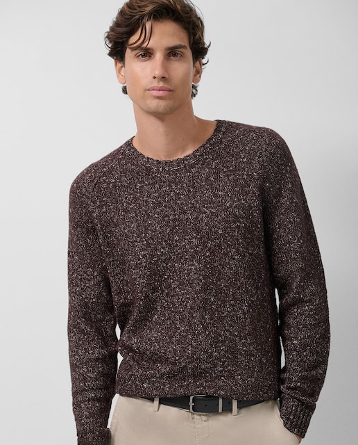 Imagem 0 de Camisola de Malha Mouliné com Decote Redondo