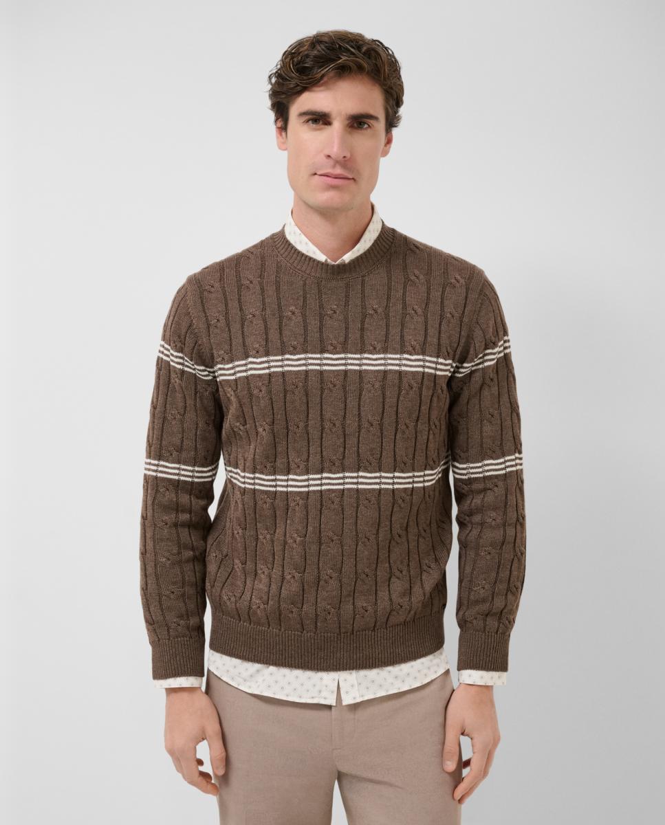 Imagem 0 de Camisola de Malha do Cabo às Riscas com Gola Redonda