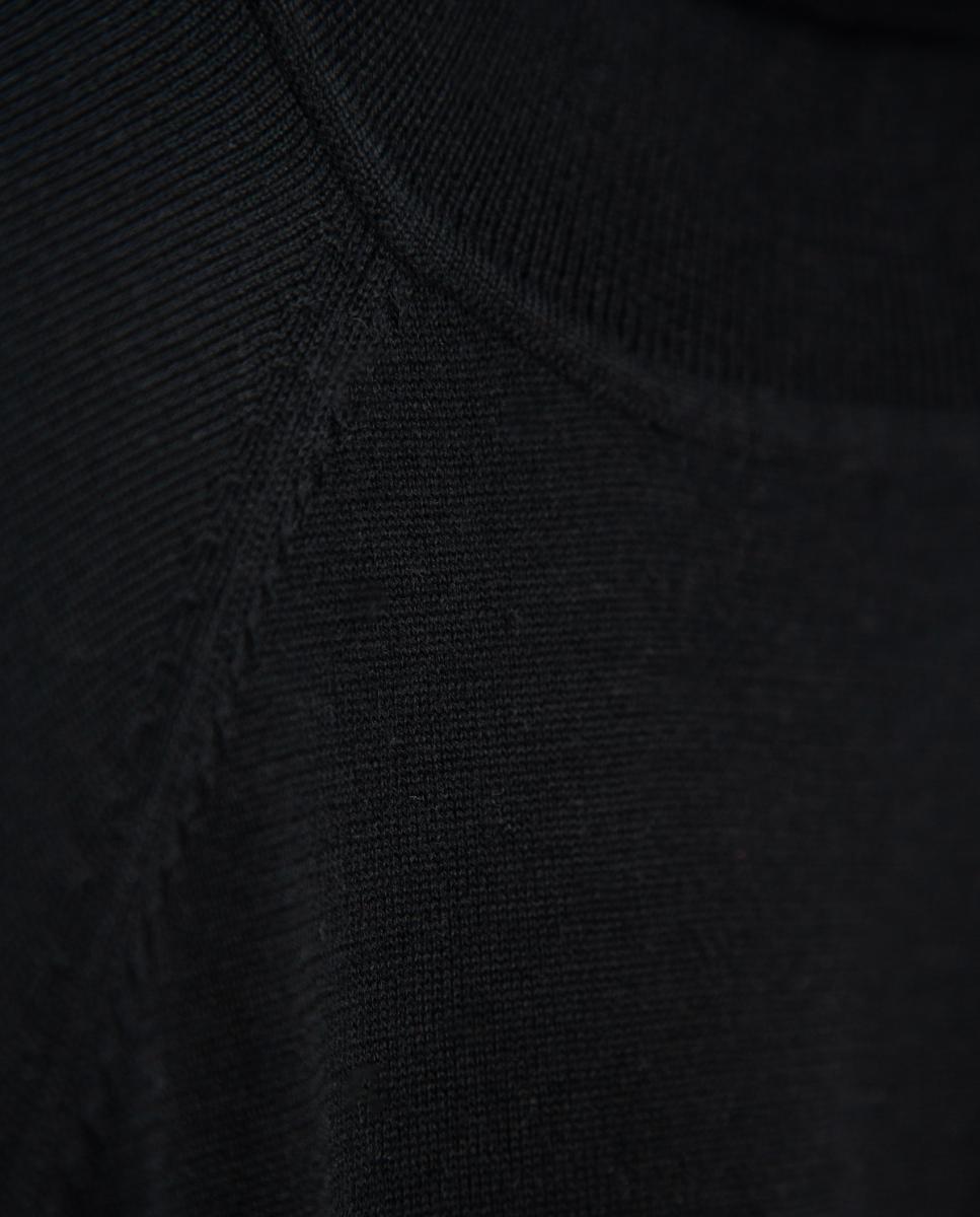 Camisola de Malha de Lã com Gola Cisne Preto-5