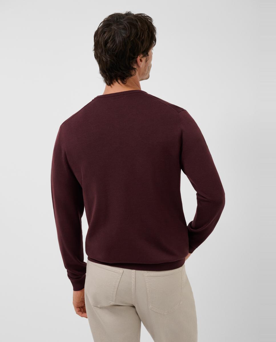 Camisola de Malha de Lã com Gola em Bico Roxo-2
