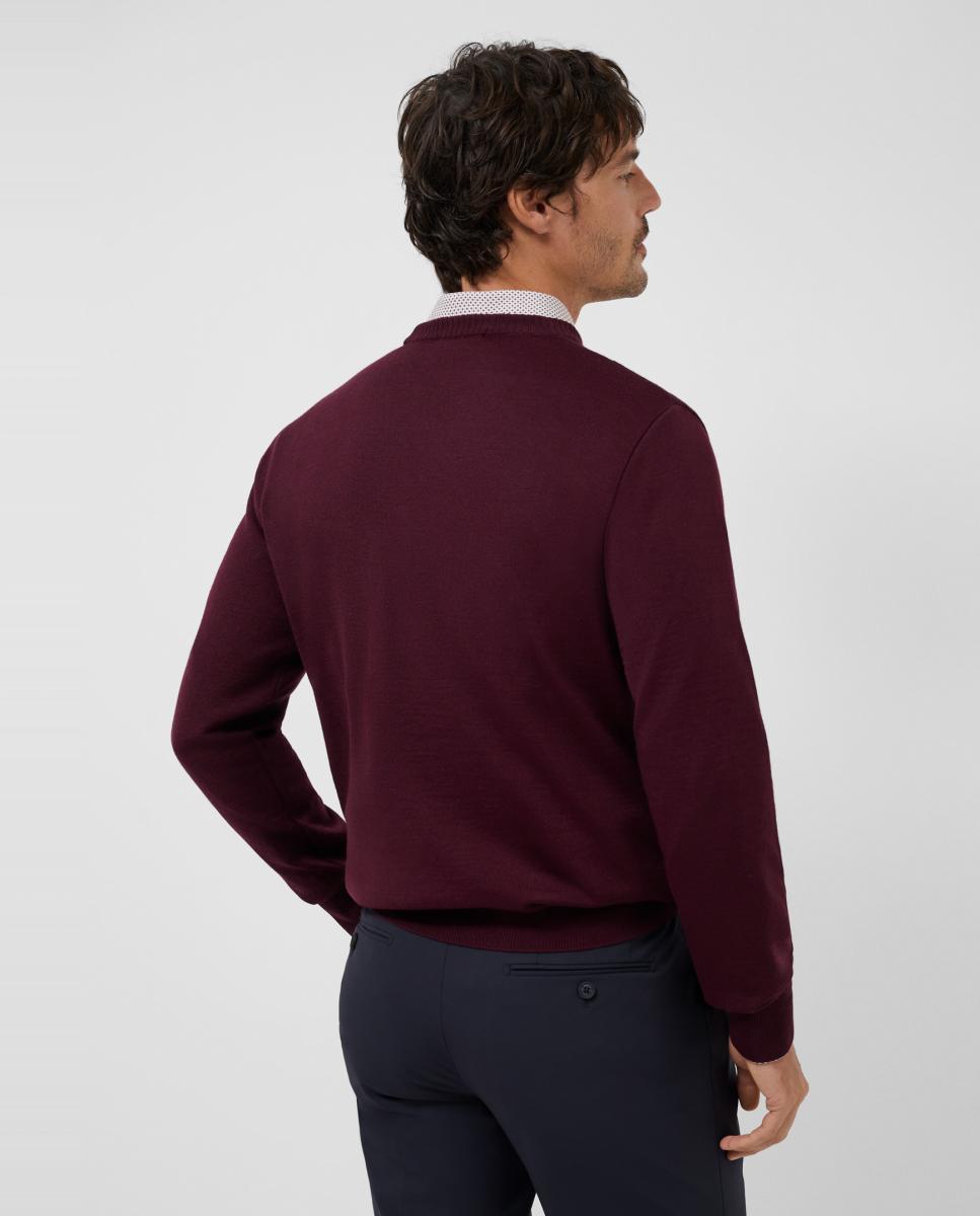 Camisola de Malha com Losangos em Relevo Roxo-2