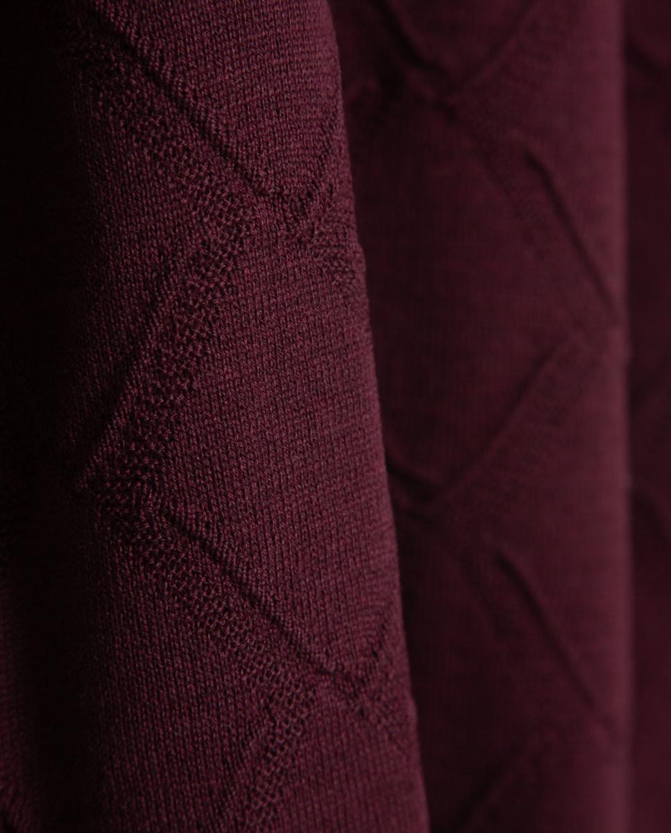 Camisola de Malha com Losangos em Relevo Roxo-5